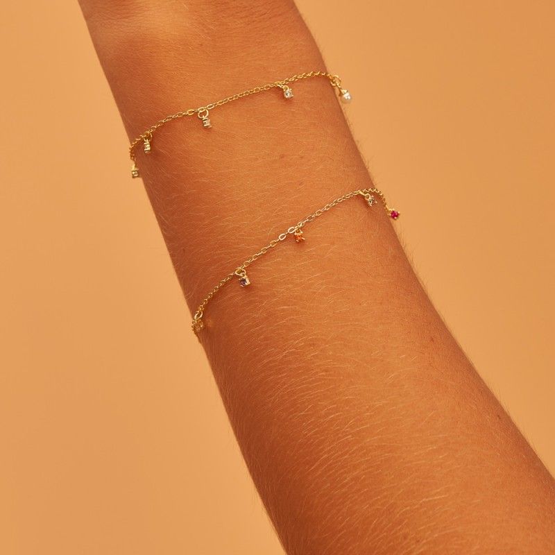 Pulsera Plata 16+3cm 6 Circonitas 2mm... Pulsera Plata 16+3cm 6 Circonitas 2mm...