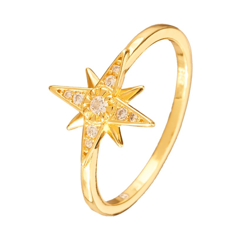 anillo oro estrella