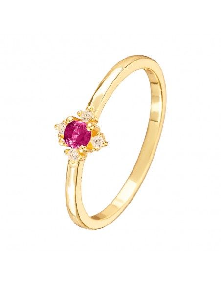 anillo oro circonita rubi