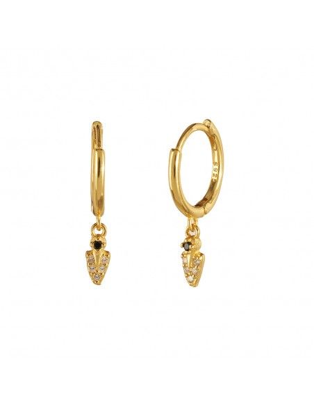 pendiente oro con triangulo colgante