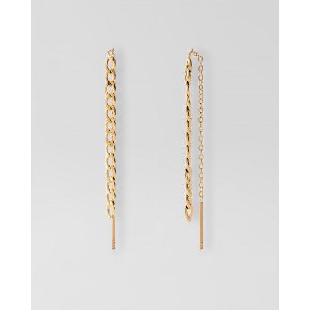 PENDIENTE DOUBLE CHAIN IP GOLD