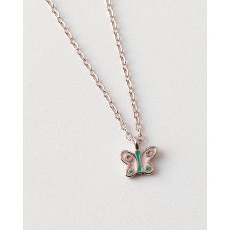 COLLAR INFANTIL MARIPOSA ROSA