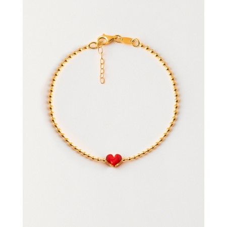 PULSERA CORAZONES PLATA Y...