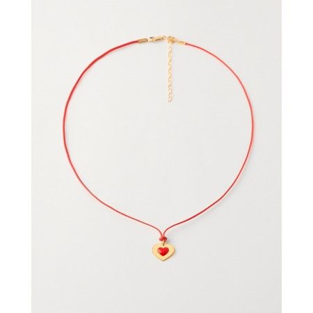 COLLAR CORAZON PLATA Y ESMALTE