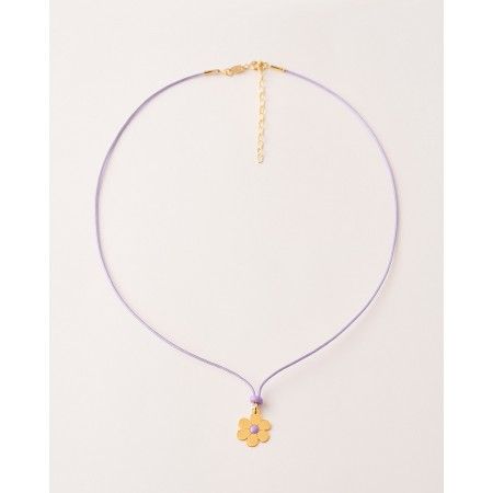 COLLAR FLOR PLATA Y ESMALTE