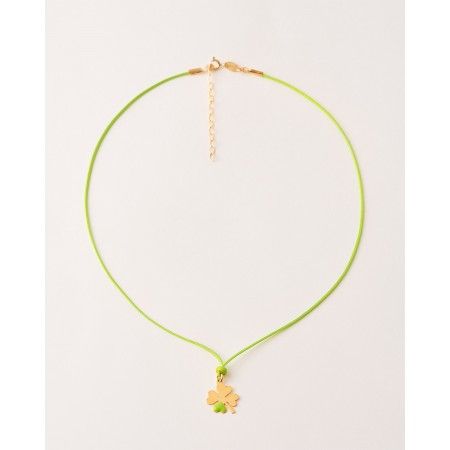 COLLAR TREBOL PLATA Y ESMALTE