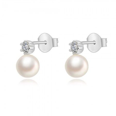 PENDIENTES PLATA PERLA Y...