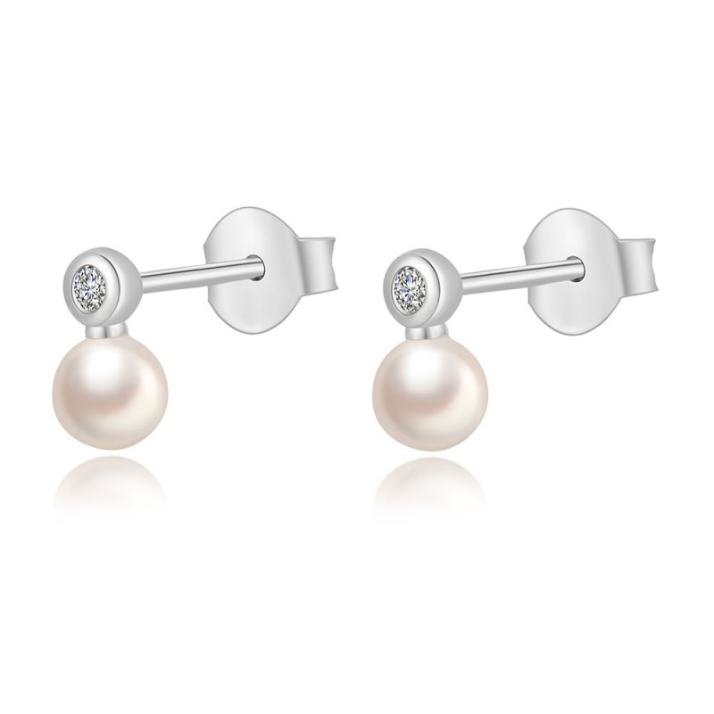 PENDIENTES PLATA PERLA Y CIRCONITA