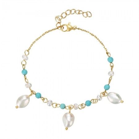 PULSERA ACERO MINERAL PERLA...