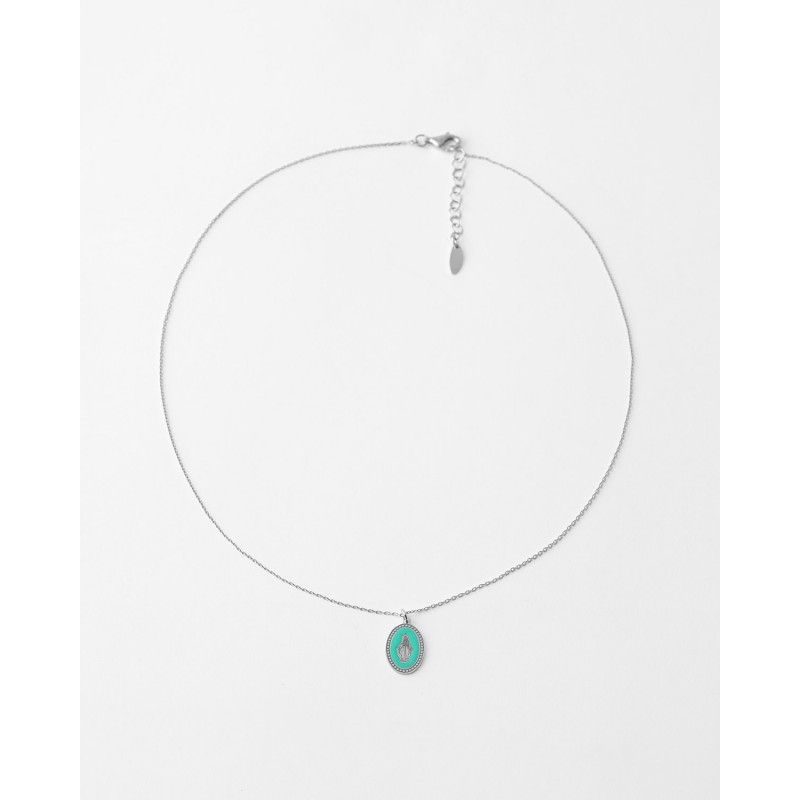 COLLAR PLATA MEDALLA VIRGEN ESMALTE COLLAR PLATA MEDALLA VIRGEN ESMALTE