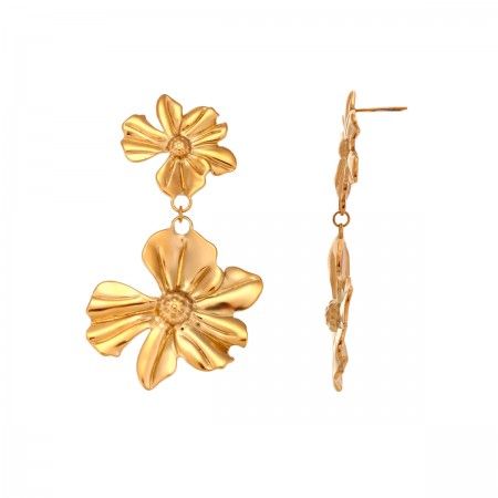 PENDIENTE ACERO FLOR 57X40MM