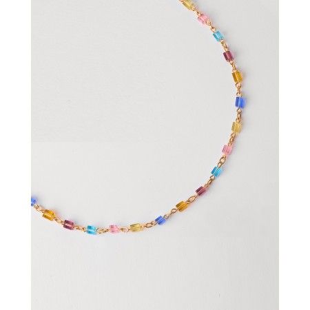 Collar Metal Cubos Cristal...