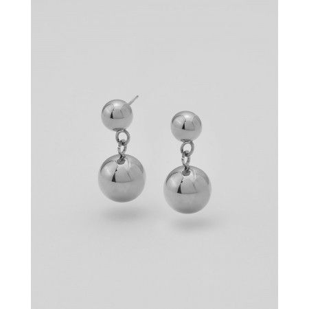 PENDIENTES DOS BOLAS ACERO...
