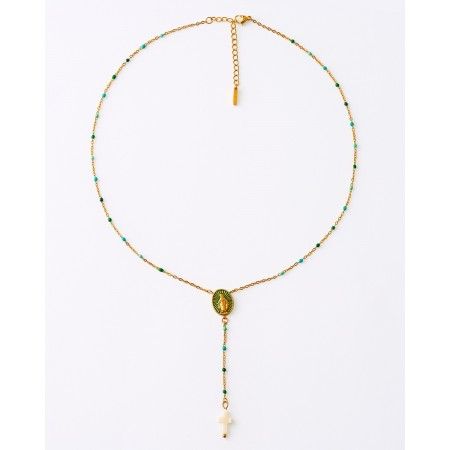 COLLAR ACERO ROSARIO...
