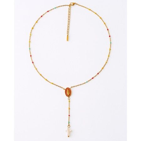 COLLAR ACERO ROSARIO...