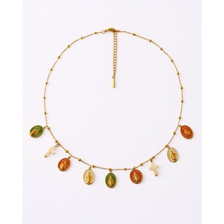 COLLAR ACERO 7 MEDALLAS...