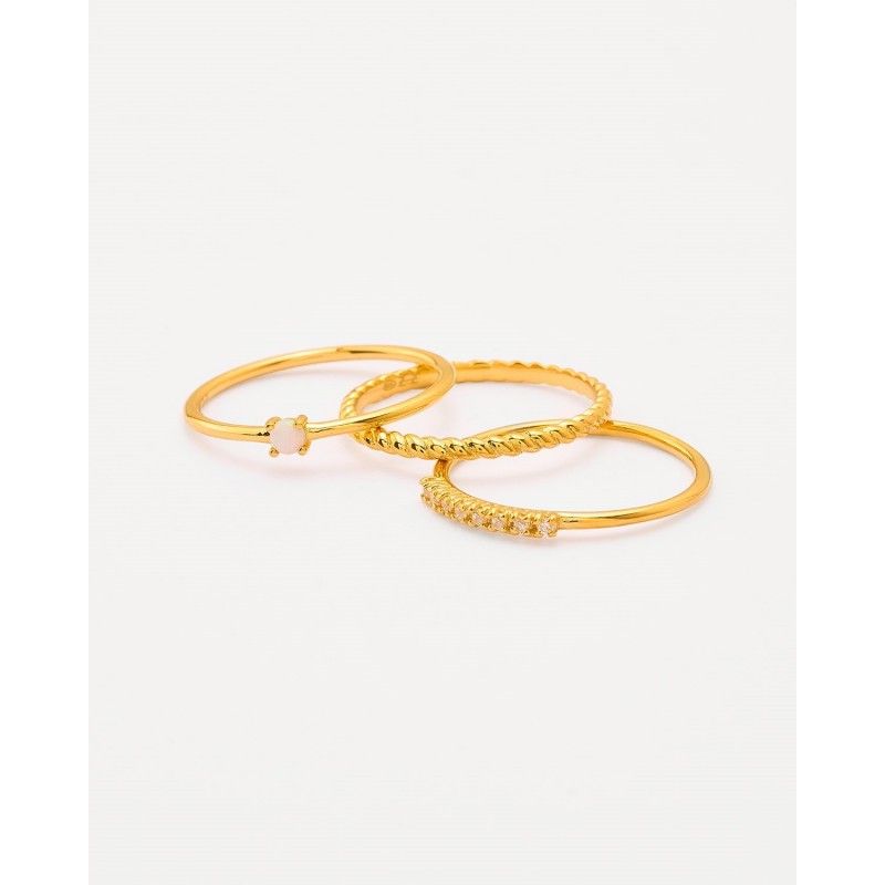 ANILLO TRIPLE - TRENZADO - CIRCONITA... ANILLO TRIPLE - TRENZADO - CIRCONITA...
