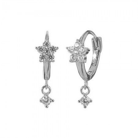 Pendientes Plata Aro 11MM Flor