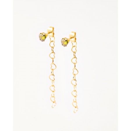 PENDIENTES CADENA CORAZON...