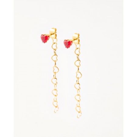 PENDIENTES CADENA CORAZON...