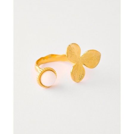ANILLO ABIERTO FLOR Y PERLA...