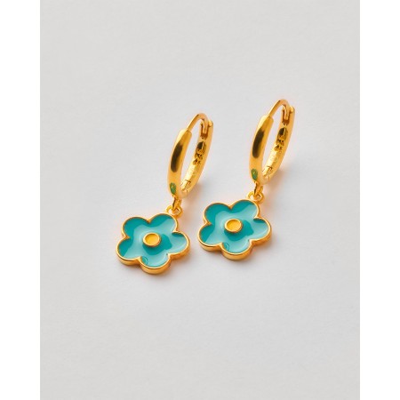 Pendientes Plata Flor Esmalte