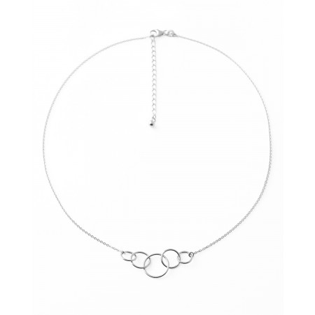 COLLAR 5 CIRCULOS 40+5CM PLATA