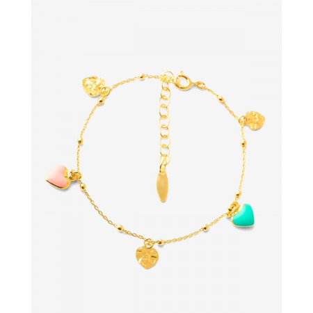 PULSERA PLATA CORAZONES...