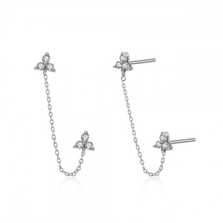 Pendiente Flor 4mm Cadena...