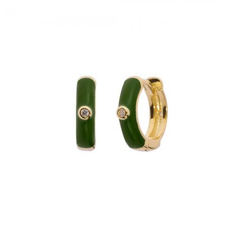 Pendiente Esmalte Verde Aro...