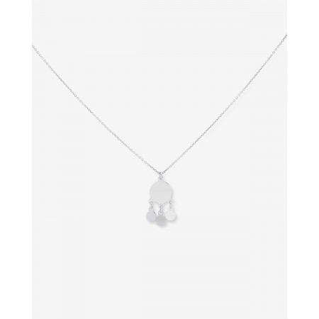 Collar Circulo y chapas  Plata