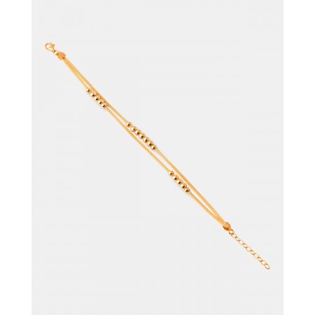 Pulsera Doble Bolas 4mm Plata