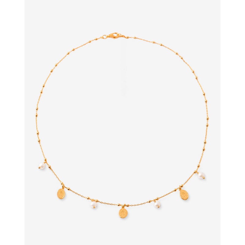 Collar Cadena Bolas 2mm, Perlas...