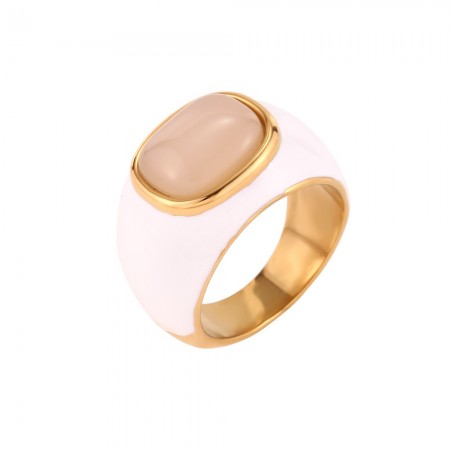 ANILLO ACERO MINERAL AGATA...