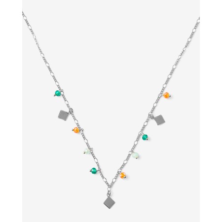 COLLAR PLATA ROMBOS Y...