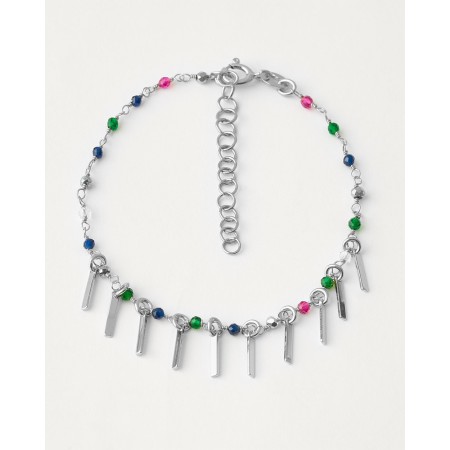PULSERA MULTICOLOR PLATA