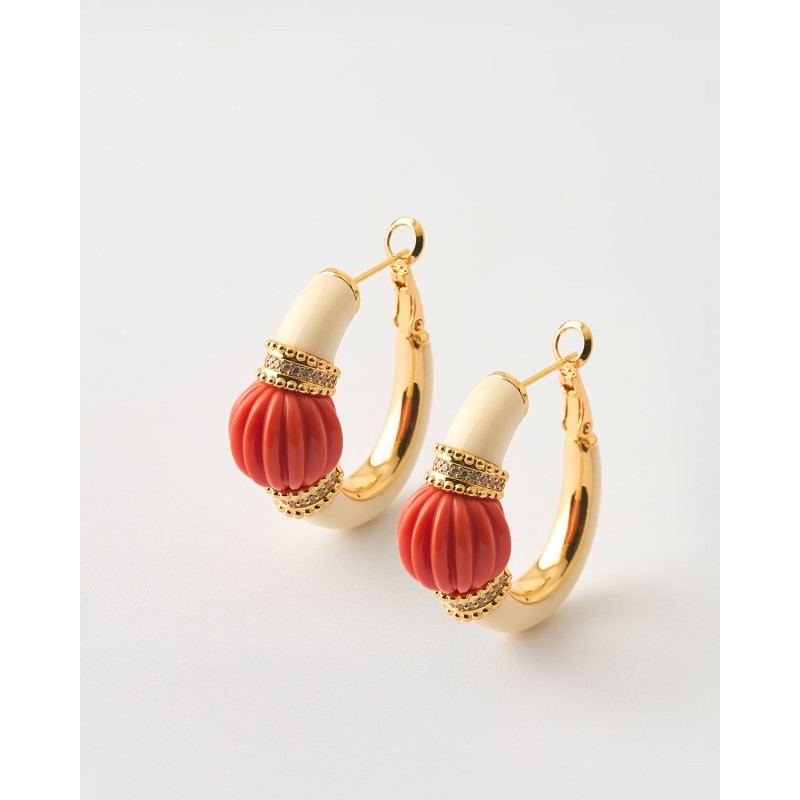 Pendientes Aro Ovalado 30mm Esmalte...