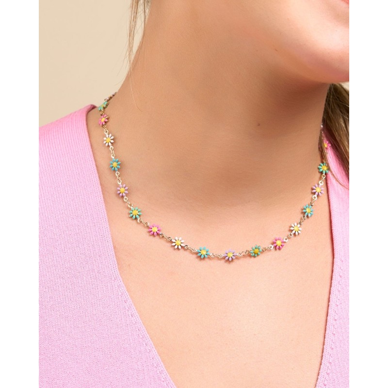 COLLAR MARGARITAS MULTICOLOR ESMALTE