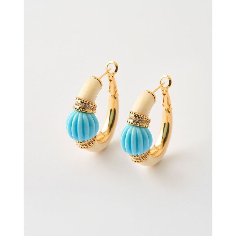 Pendientes Aro Ovalado 30mm Esmalte...