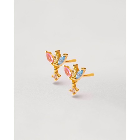 Pendientes Circonita Flor...