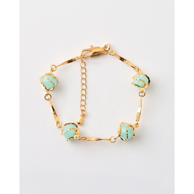PULSERA CRISTALES 7MM AGUAMARINA...