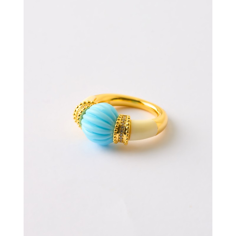 ANILLO ESMALTE CONCHA TURQUESA Y...
