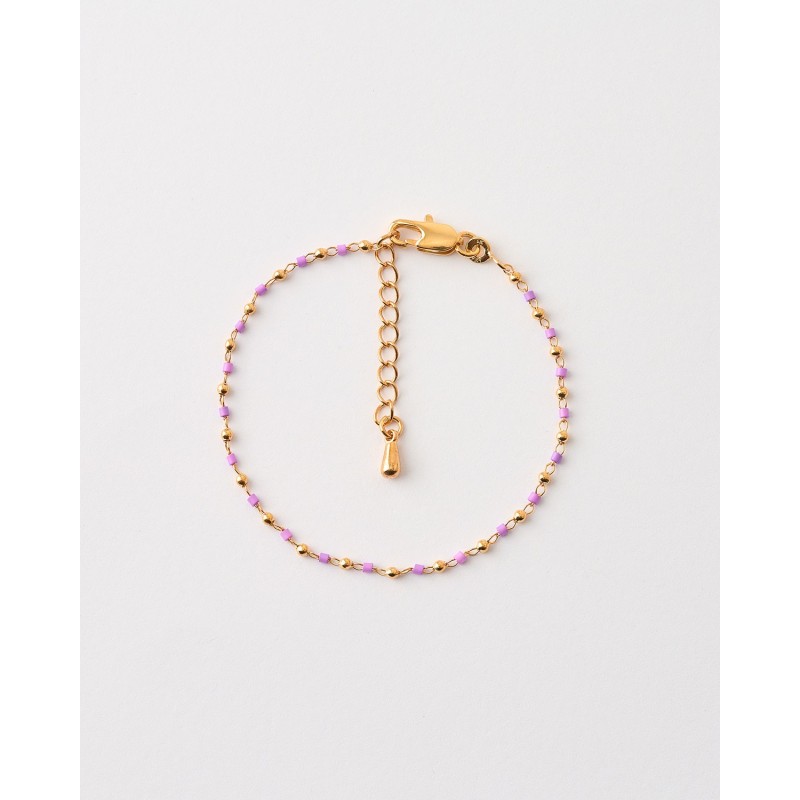 PULSERA BEADS Y BOLAS 2MM AMATISTA -...