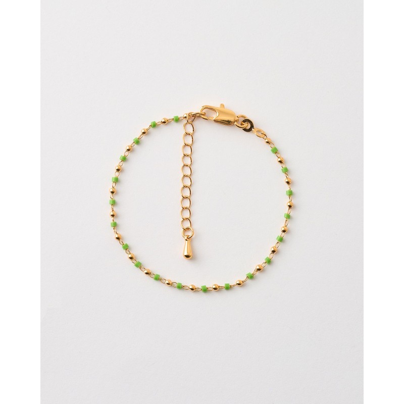 PULSERA BEADS Y BOLAS 2MM VERDE -...