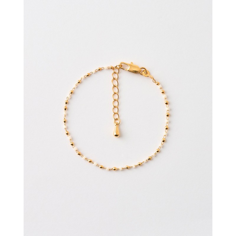 PULSERA BEADS Y BOLAS 2MM BLANCO -...