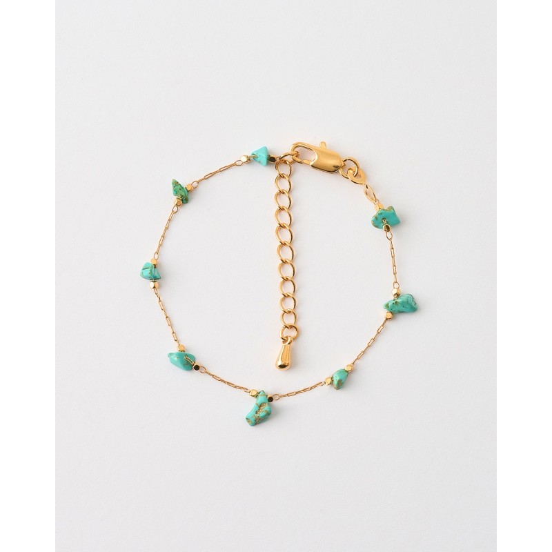 PULSERA PIEDRAS TURQUESA - 16+3CM LARGO