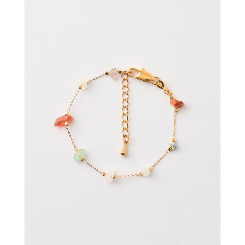 PULSERA PIEDRAS MULTICOLOR - 16+3CM...