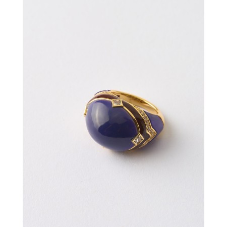 ANILLO CUPULA ESMALTE AZUL...