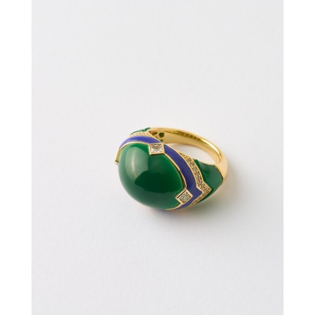 ANILLO CUPULA ESMALTE VERDE... 2