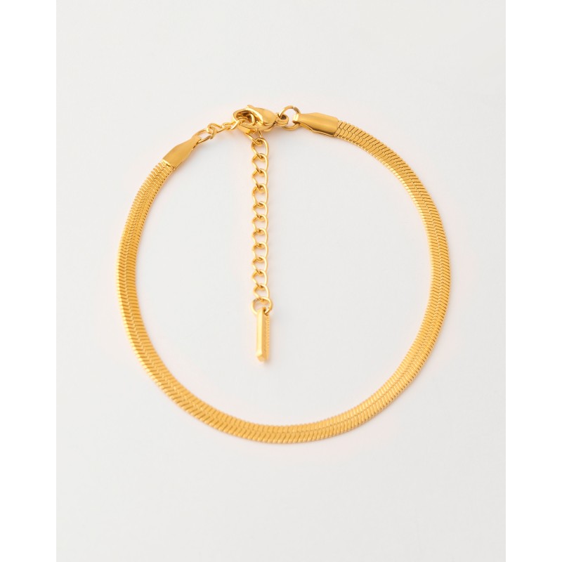 PULSERA SNAKEFLAT ACERO 3MM ANCHO 17+4CM